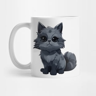 Lovely cartoon fluffy cat looking at camera Mug